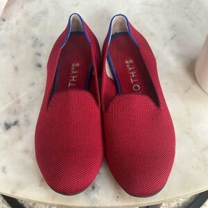 Rothys The Loafer Slip On Shoes Womens 6.5 Red Knit Flats